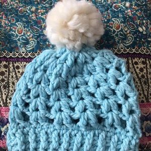 Soft handmade hat with pompom
